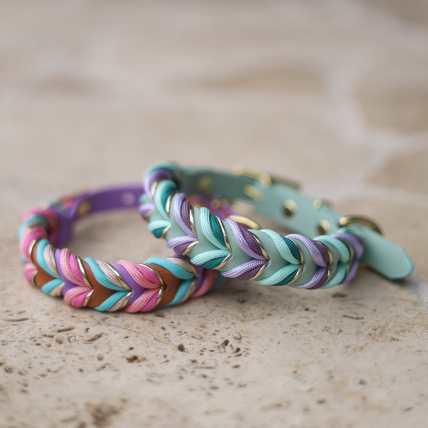 Braided paracord collar - Mermaid waters