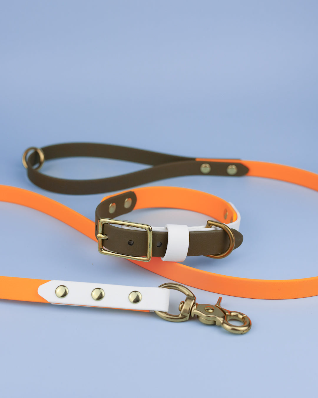 Premade Tri-colour collar and leash set
