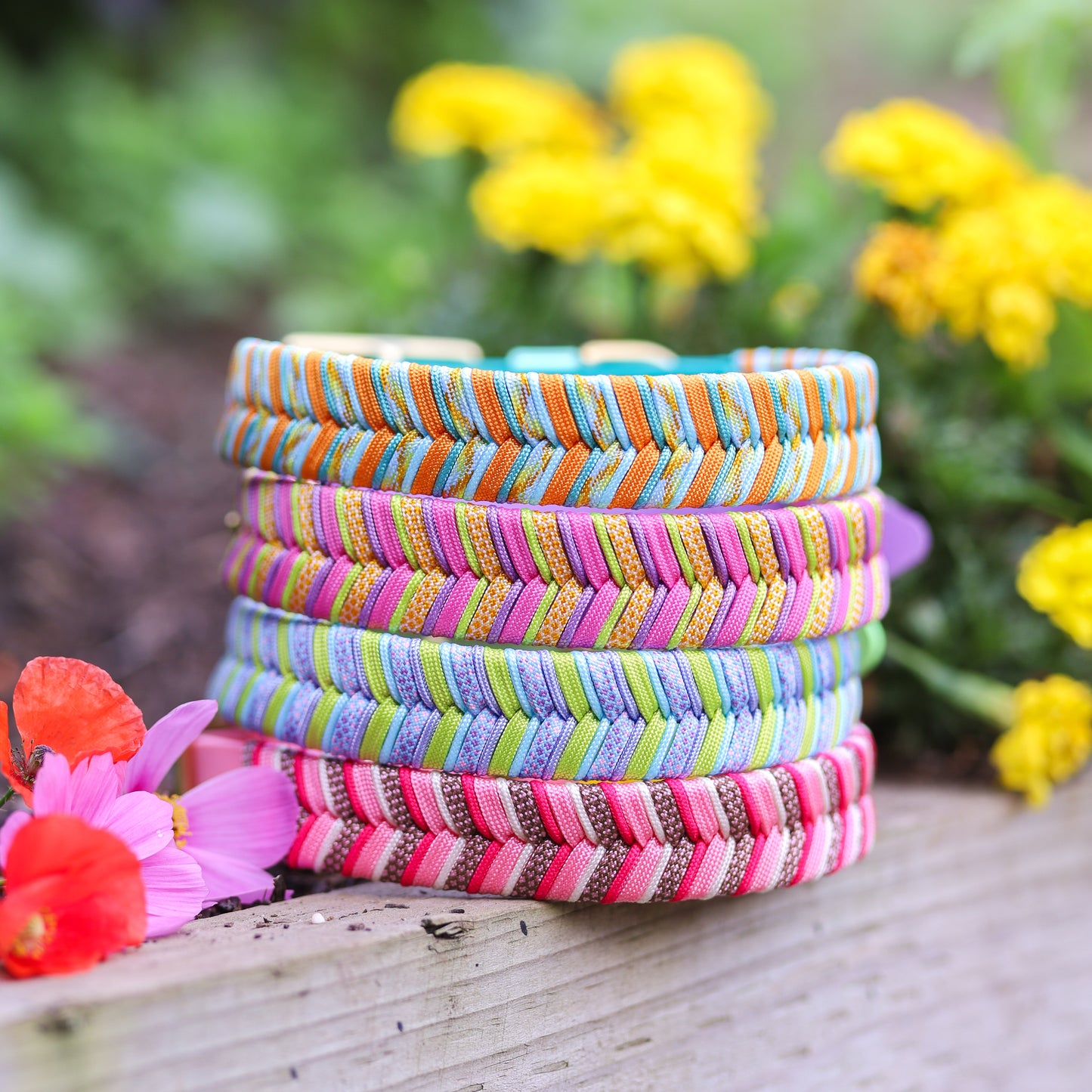 Fishtail braid paracord collar - Solara