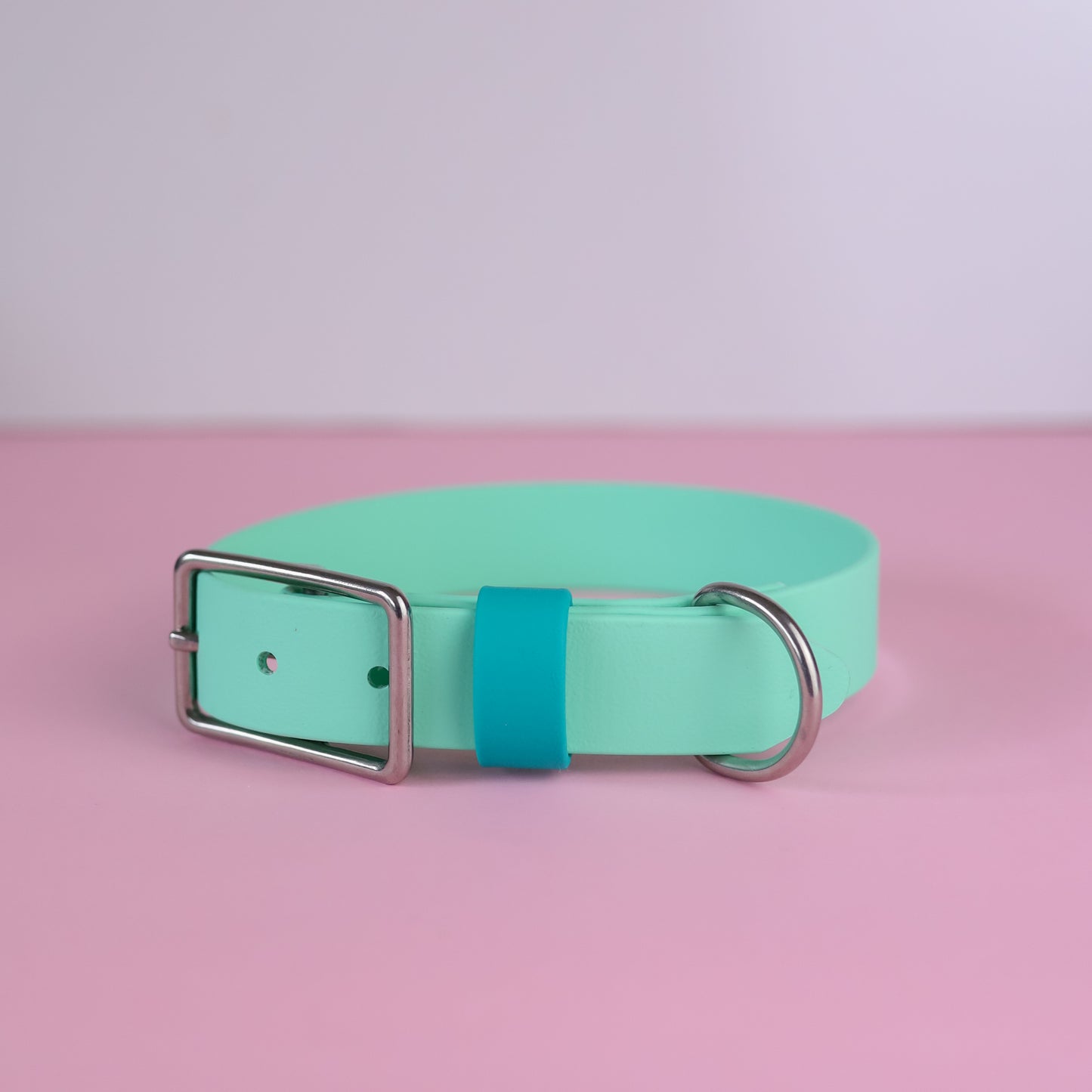 Sample sale 25mm flat collar mint & teal 33-39cm