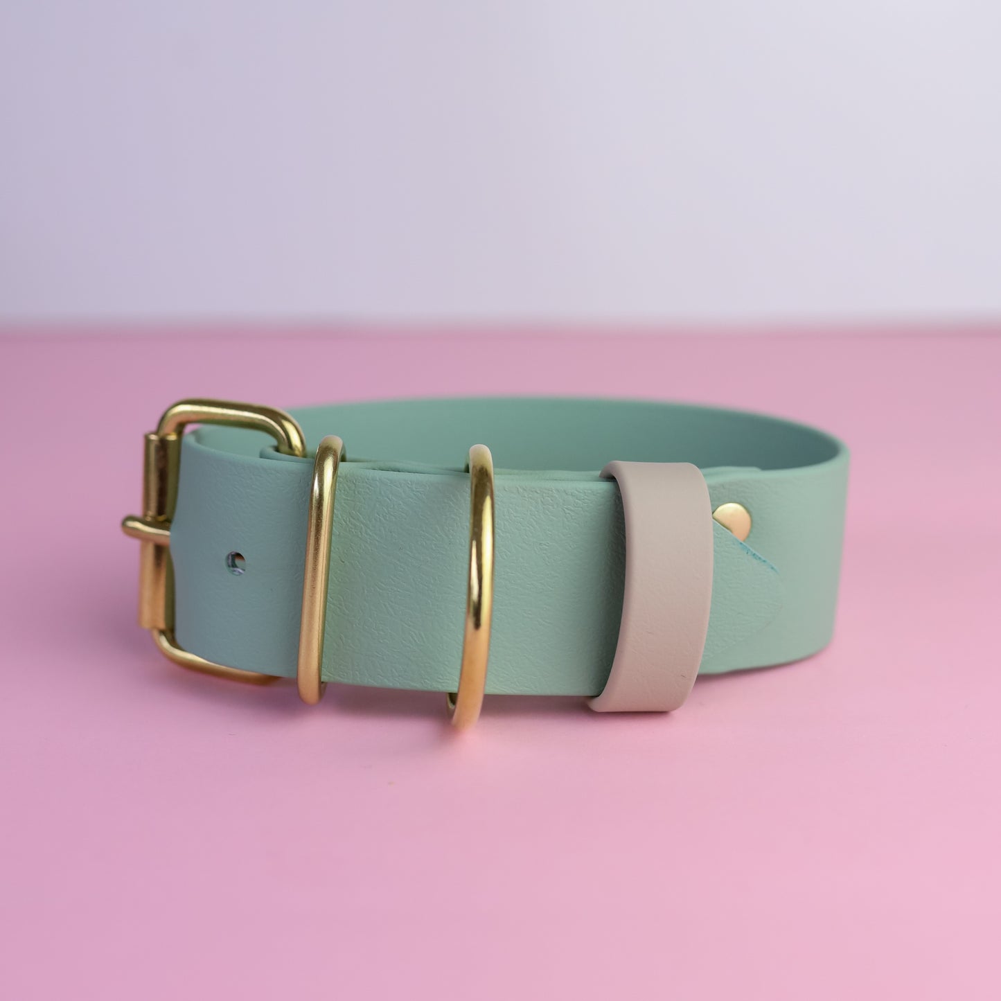 Sample sale 38mm flat collar sage & taupe 26-32cm