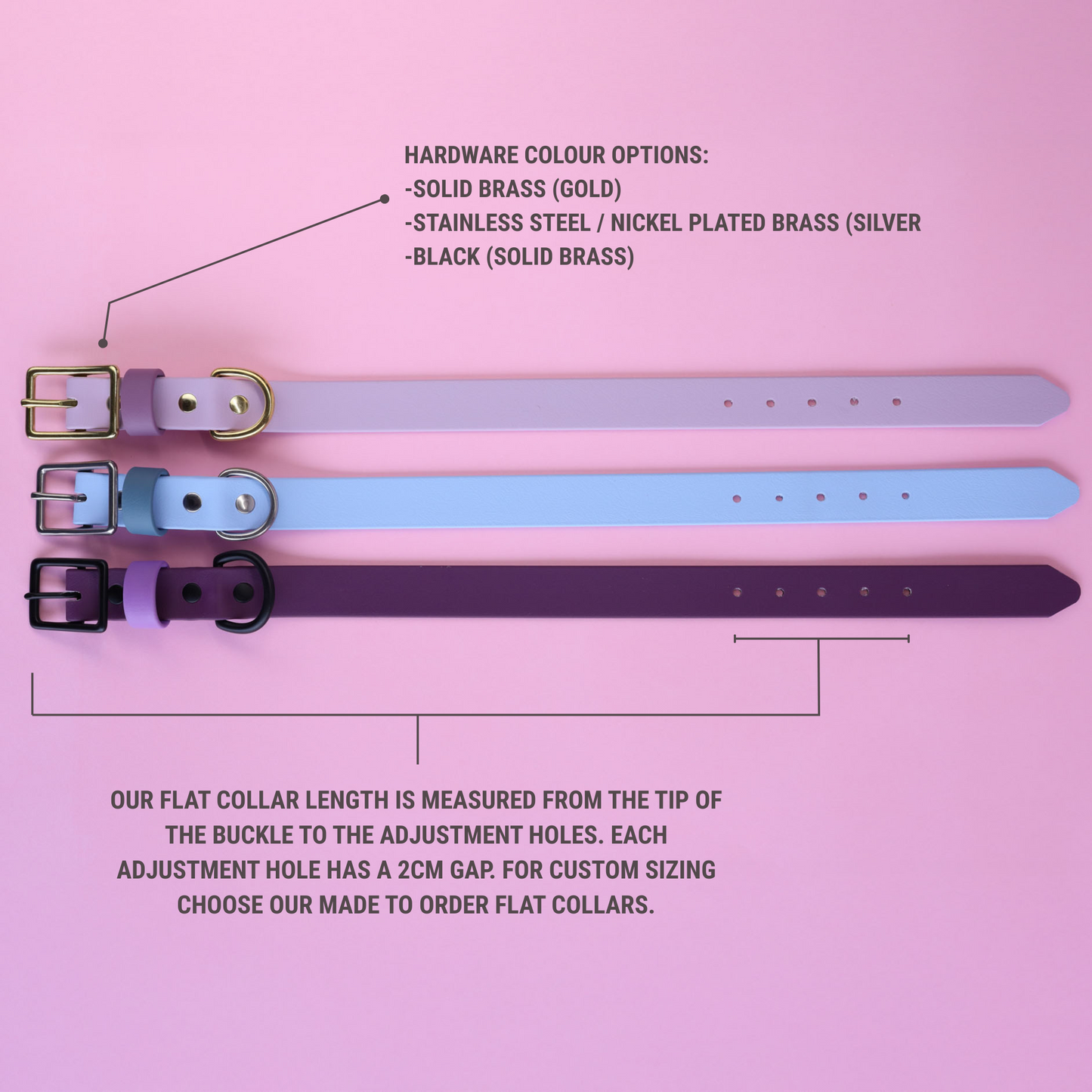 Premade flat collar - Peach / bubblegum