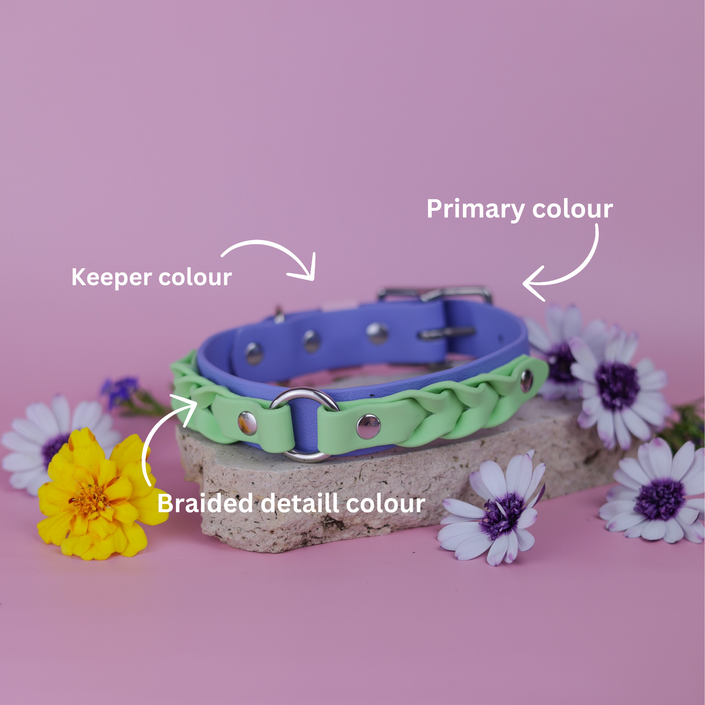 Custom Layered braided BioThane collar