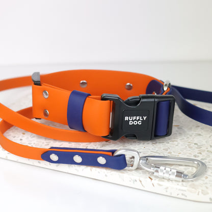 Adjustable collar with quick release buckle - two tones