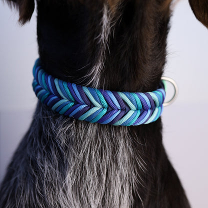 Chevron Braided BioThane® Dog Collar I Tides