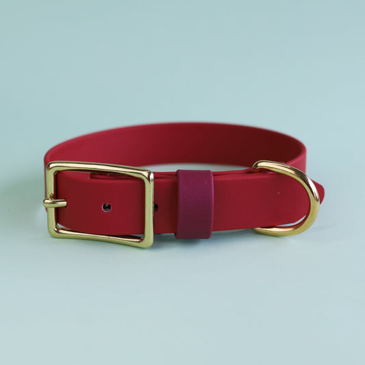 Premade flat collar - Crimson red