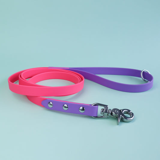 Premade waterproof leash 120-180cm - Pink / amethyst