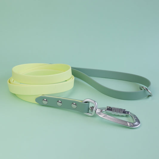 Premade waterproof leash 120-180cm - Pastel yellow / sage