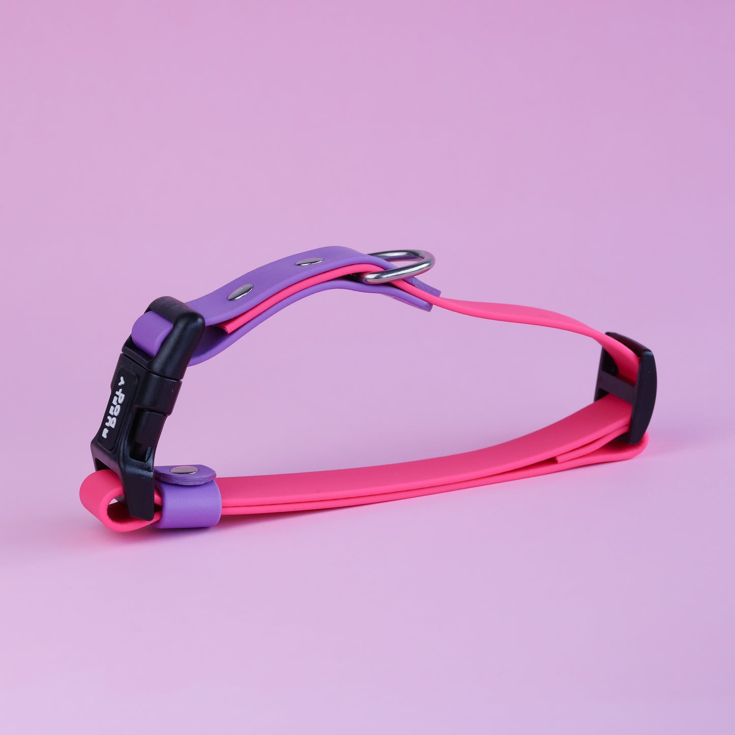 Premade Adjustable collar with side release buckle - Pink / Amethyst