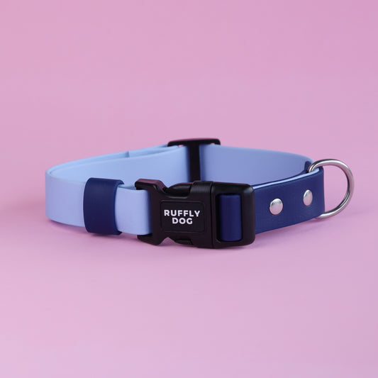 Premade Adjustable collar with side release buckle - Polar/Navy