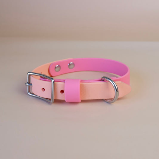 Premade flat collar - Peach / bubblegum