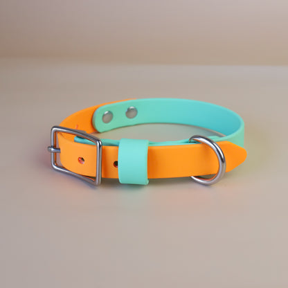 Premade flat collar - Mint / pastel orange