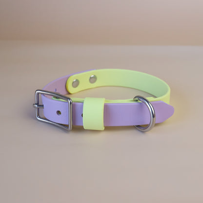 Premade flat collar - Pastel yellow / lilac