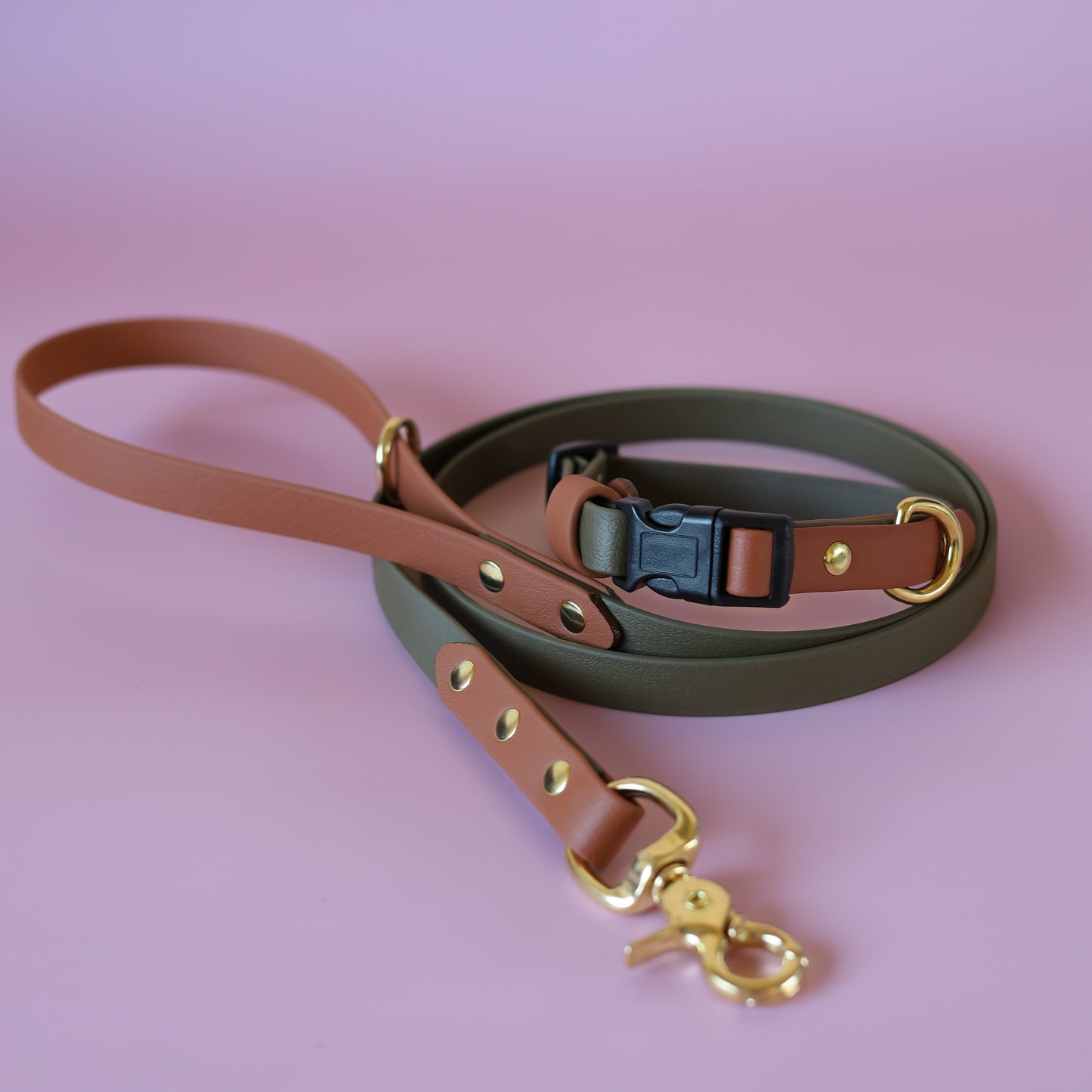 Adjustable collar with quick release buckle - two tones