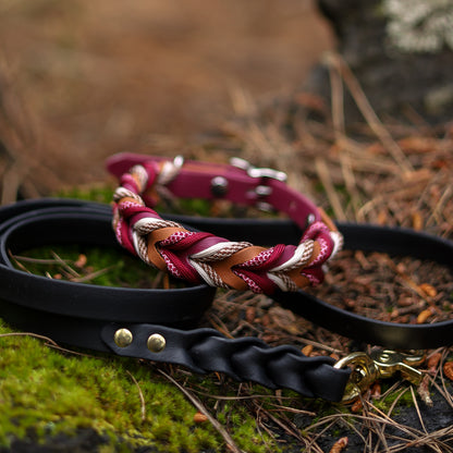 Braided paracord collar - Berry